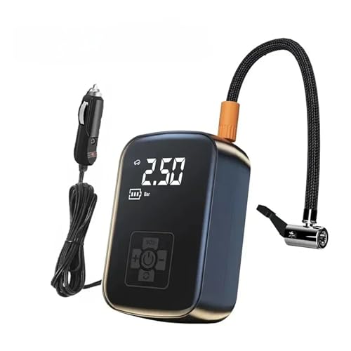 Inflador portátil con Cable y luz LED, Bomba de neumáticos de 150 PSI