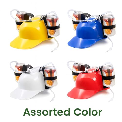 Image of Go Hooked Soda Holder Hat for House Party, Events, Games Night, Celebrations, Cricket Matches | Fun Article for All Age Groups | Hands Free Beverage Holder