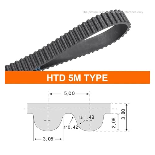Courroie de distribution HTD 5M 625mm en caoutchouc de largeur 20mm - 6