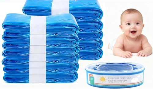 Recharge compatible avec les poubelles à couches Angelcare, Litter Locker II, les sacs poubelles Foppapedretti, contrôle des odeurs pour 12 poubelles à couches, recharge pour à litière pour chat