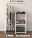 Mondazie Single-Side Gun Rack Stand, Vertical Rifle Display Holder with Gun Storage Solutions Shelf, Floor Shotgun Organizer Racks with Padding for Home Garage, Hold up to 5 Long Guns, White