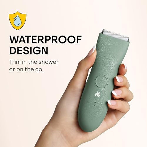 meridian the trimmer original - body hair trimmer for men electric shaver for pubic hair chest legs amp bikini waterproof amp rechargeable sage