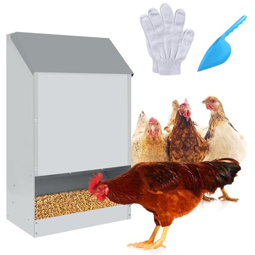 FORTE E DUREVOLE: le nostre mangiatoie automatiche sono realizzate in acciaio completamente zincato, che le rende antigraffio e resistenti all'abrasione, prevenendo efficacemente i problemi di ruggine e corrosione indipendentemente dalle condizioni climatiche. È adatto sia per alimenti secchi che umidi e ti dà la flessibilità di scegliere il tipo di mangime che desideri.