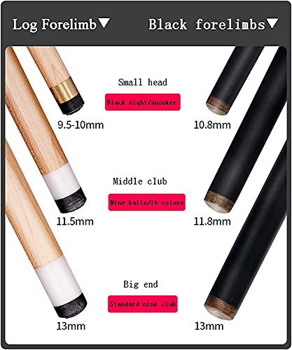 Taco de billar maple 57 pulgadas negro con estuche miniatura 3