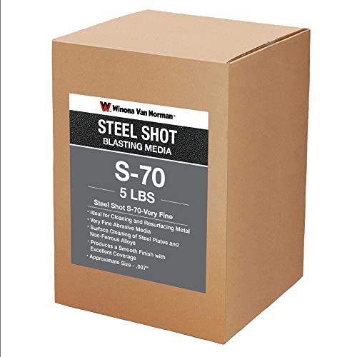 Winona Van Norman S-70 Precision Steel Shot (.20mm/.007") Ultra-Fine Abrasive Media for Delicate Metal Finishing