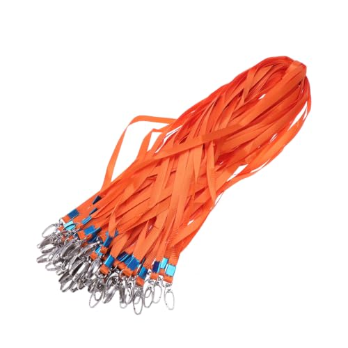 Lanières tour de cou larges pour conférences et badge d'accès en tissu orange