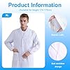 YUPZAR Camice Laboratorio Chimica Ragazzo, Camici Bianco Laboratorio Uomo,Camicia Lunga Unisex Cappotto Sanitari per Studenti di Scuola, Ospedale, Medico, per Studenti di Arte