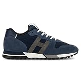 Hogan Herren Sneakers H383 Blau aus Wildleder und technischem Stoff - HXM3830AN51 QDW468G - Gr, blau, 40 EU