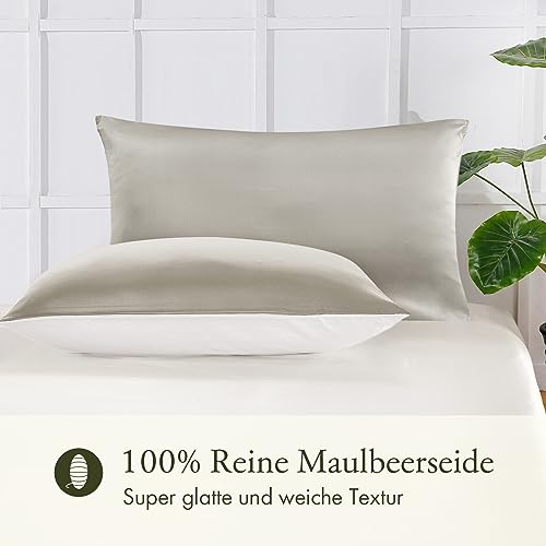 LILYSILK 1PC Silk Pillowcase for Hair and Skin 19 Momme Mulberry Silk Pillow Sham Cover with Cotton Underside Soft Hypoallergenic Silk Bed Pillow Case with Hidden Zipper(Standard 50x75cm - Image 2