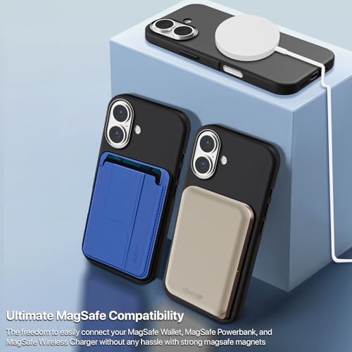 Image of GRIPP Rubon Case Compatible with Mag-Safe for iPhone 16 | 6ft Drop-Tested with D30 Technology, Soft Silicone, Anti-Slip Grip, Raised Metallic Camera Ring, Lightweight Back Cover - Black