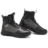ILM Motorcycle Riding Shoes for Men Black Lightweight Protective Boots with Ankle Support Breathable Anti-Slip Motorbike Street Model UB34