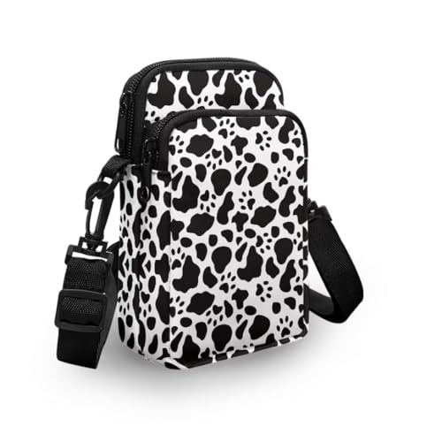FUIALDOLG Small Crossbody Cell Phone Purse, Cow Stripe Lightweight Mini Messenger Shoulder Handbag Wallet with Adjustable Strap