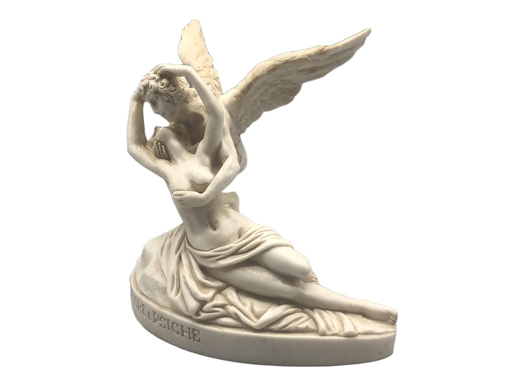 Busto Statua Design: Amore e Psiche (patinata) - Riproduzione busto, scultura in marmo e resina - circa 13 cm, 350 gr. - Prodotto Made in Italy - Idea Regalo Casa