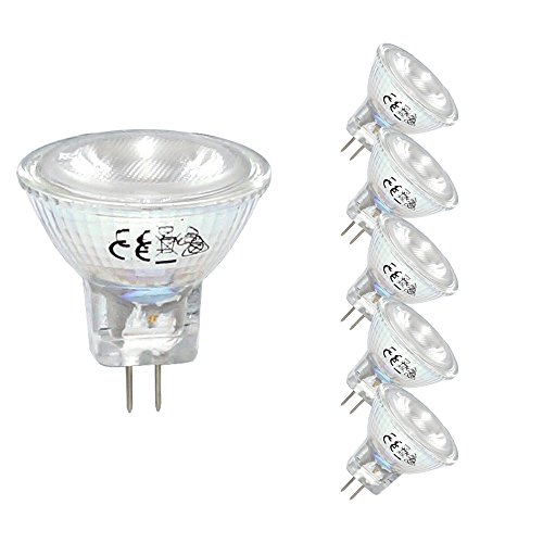 5 x LED Leuchtmittel Glas Reflektor MR11 2W = 20W GU4 12V 155lm warmweiß 3000K flood 30° (5 Stück)