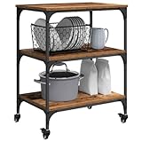 【Compact mais fonctionnel】 Avec ses dimensions de 60 x 41 x 76 cm, il est parfait pour les petites cuisines, offrant de l'espace supplémentaire sans encombrer. Il se glisse aisément dans les zones de repas, offrant une fonctionnalité sans sacrifier le design.