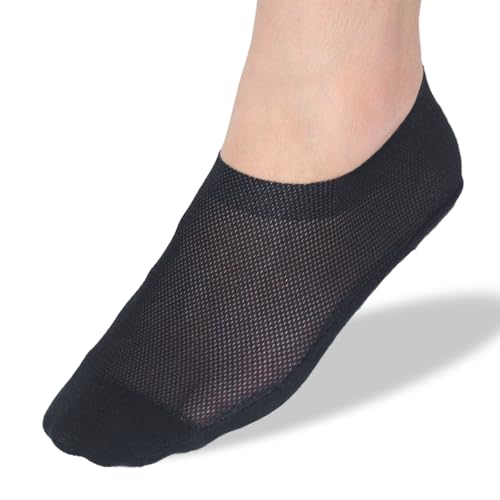 Image of Ultra Thin Non-Slip Nylon No-Show Liner Socks for Women | Barefoot Feel,Non-Slip Heel Grip,Ultra-Thin Invisible,For Sneakers /Dance /Hiking,Diabetic & Sensitive Feet Safe,Plus Sizes