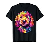 Colorful Goldendoodle Face Golden Doodle Dog Lover Black T-Shirt