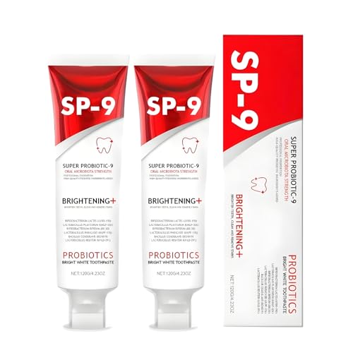 2PCS SP-9 Probiotic Whitening Pasta Dentífrica para Blanquear los Dientes y Aliento Fresco,Teeth Whitening Foam Toothpaste, Previene las Caries, Fortalece el Esmalte Dental, Blanquea los Dientes