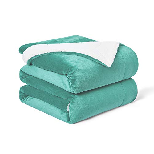 Walensee Sherpa Fleece Blanket (Twin Size 60”x80” Turquoise) Plush Throw Fuzzy Super Soft Reversible Microfiber Flannel Blankets for Couch, Bed, Sofa Ultra Luxurious Warm and Cozy for All Seasons