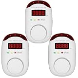 Vzmcov Plug in Type Carbon Monoxide Detector Alarm 3 Pack,Vzmcov CO Detector Monitor with LED Digita