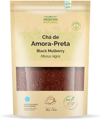 Chá de Amora, Frutos Liofilizados Granulados, Medicina Natural, 5...