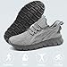 Men Walking Running Shoes Tennis Gym Slip On Workout Athletic Fashion Sneakers Lightweight Breathable Sport Jogging Casual Shoe Grey Size 10