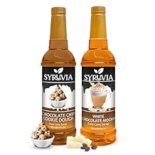 Syruvia Chocolate Chip Cookie Dough & White Chocolate Mocha Coffee Syrup - 25.4 fl oz Premium Coffee Flavoring Syrup. Kosher and Gluten-Free. Perfect for Drinks, Sodas, Shakes, Desserts, More.