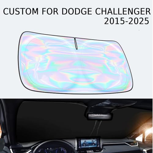 for Dodge Challenger 2015-2025 Windshield Sun Shade - Custom Fit Dodge Challenger 4 Layers Sunshade Foldable Front Window Sunshade Sun Visor Protector Block UV Rays Keep Your Car Cooler Accessories by AsheShade - Used condition - Image 2
