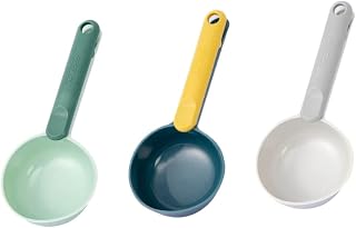 CHICAMPERA 3piezas Medidoras Multiusos Para Arroz Harina y Cereales De Abs Con Asa Cómoda Para Cocina Doméstica Verde Blanco Azul Amarillo