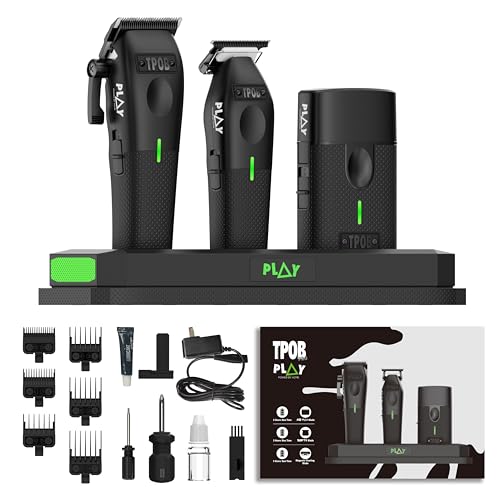 Image of TPOB Play Barber Hair Clippers for Men 7500 RPM with Rubber Grips (Black 4 Pack)