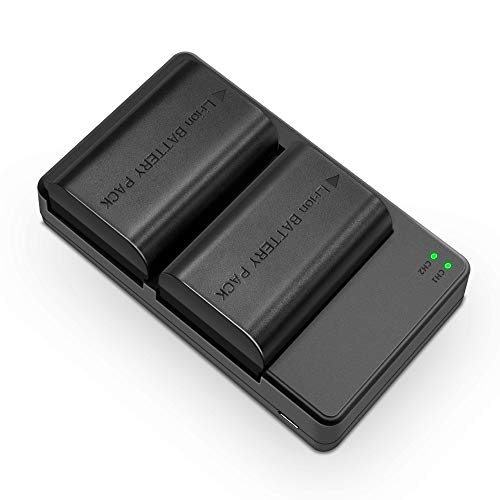 LP-E6 LP-E6N Camera Battery Charger,2-Pack Battery& Dual USB Slot Charger, 2000mAh Rechargeable Batteries