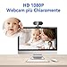 immagine 1NIYPS Webcam per PC con Microfono Full HD 1080P Webcam USB per PC Fisso,Laptop y Mac,USB 2.0 Videocamera per Videochiamate, Studio, Conferenza, Registrazione, Gioca a Giochi e Lavoro a Casa