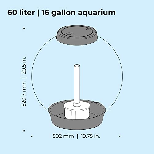 Image of biOrb Classic 60 Acrylic 16-Gallon Aquarium with White LED Lights Modern Tank for Tabletop Display, Silver