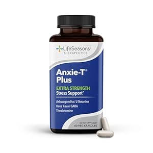 Anxie-T Plus – Extra Strength Stress Relief Supplement – Supports Mood & Mental Focus – Feel Calm and Relaxed – Eases Tension & Nervousness – Ashwagandha, Kava Kava, GABA & L-Theanine – 60 Capsules