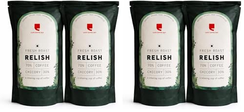 Image of Cafe Coffee Day Relish 70% Coffee 30% Chicory - 200Gm Packet Each (Pack of 4) | Medium to Dark Roast | South Indian Filter Coffee | Fresh from Chikmagalur Factory