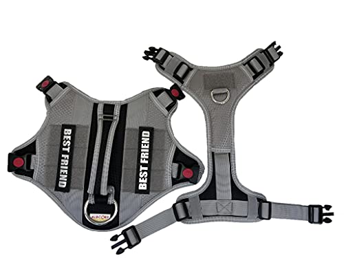 Albcorp-Working-Dog-Vest-Harness--No-Pull-Service-Dog-Vest--with-Reflective-Removable-Hook-and-Loop-Patches-for-Walking-Training-Hiking Working Dog Harness with Loop Patches