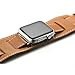 valkit Bands Compatible with Apple Watch Band 38mm 40mm 42mm 44mm, Genuine Leather Strap Replacement Wristband with Metal Adapter Clasp for Men Women iWatch Series SE 6 5 4 3 2 1, Cuff - Brown