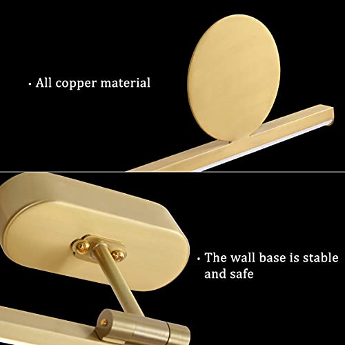 Lampe miroir anti-ombre pour salle de bain applique laiton orientable 3 modes