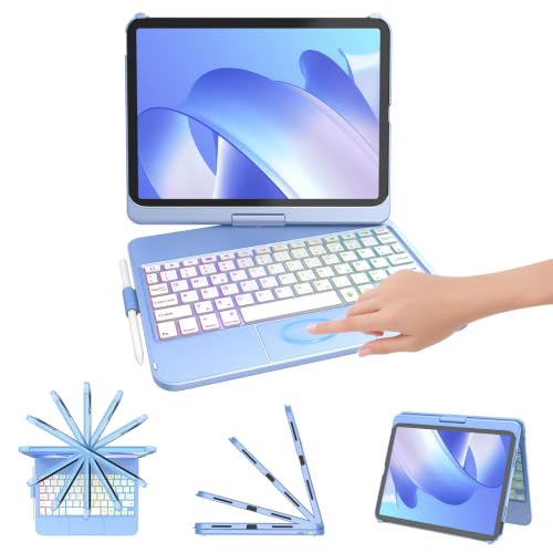 FUWANG Für iPad A16 11 (A16)/10 Gen Hülle mit Tastatur, Trackpad 360° – Ansicht 1