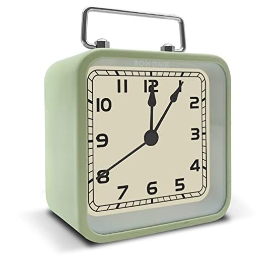 Night Light Alarm Clock, 3.5" Vintage Analog Silent Clock with Snooze Alarms, Non Ticking Battery Operated Small Square Clock for Bedside Desk Table Living Room Shelf Bedroom Shelf (Green)