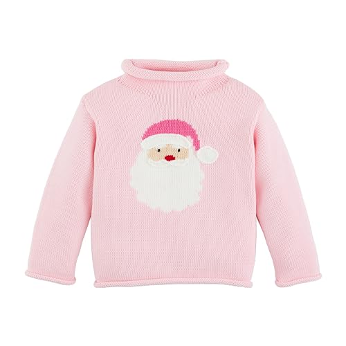 Mud Pie Kids Children Pink Santa Rollneck Sweater