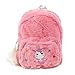 Inca. Mochila escolar niña. Mochila viaje. Mochila peluche niña. Mochila de pelito suave rosa claro con dos bolsillos y detalle de unicornio sirena. Cierre con cremallera.