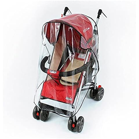 Roysmart Universal rain cover for pushchairs, rain cover, rain cover for buggy, easy to install on any pushchair, good air circulation, transparent Cover
