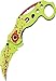 Z Hunter ZB-051GR Karambit-Style Spring Assist Folding Knife, Green Blade, Green Zombie Handle, 5-Inch Closed