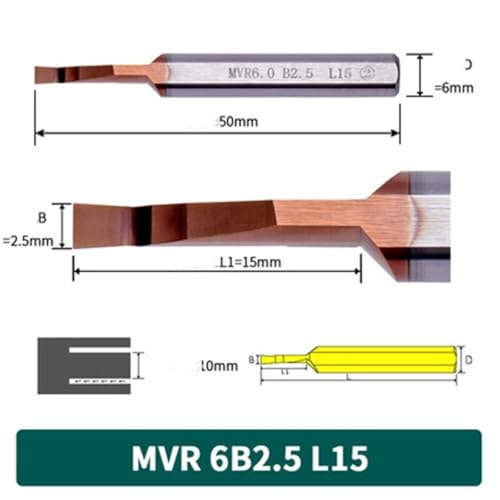 Herramienta Torno MVR 6B2.5 L15 para Ranurado miniatura 2
