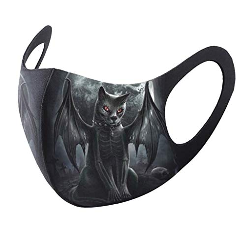 Preisvergleich Produktbild QJMY Unisex Multifunktionstuch Herren Damen Baumwolle Schwarz Nachtlichter Leuchtend Mundschutz Waschbar Motiv Lustig Motorrad Halstuch Schlauchtuch für Cosplay Party Halloween for damen herren