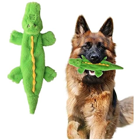 Juguete de felpa para perros con chirridos y diseño de cocodrilo Cover