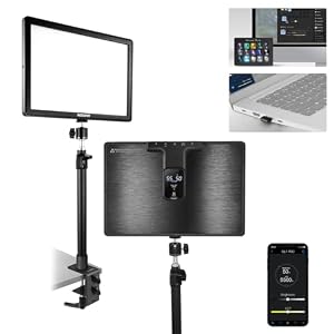 NEEWER 15.5″ LED Streaming Key Light, Clamp on Desk Panel Video Lighting for Gaming Recording Zoom Call, CRI97+, 2.4G PC/Mac iOS/Android APP Control, Compatible with Elgato Stream Deck, GL1 PRO Black