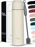 Milu Thermosflasche Thermoskanne Isolierflasche 1L, 750ml, 500ml - Isolierte Edelstahl Trinkflasche, 100% Auslaufsicher, Doppelwandisolierung (Buttercream, 500ml)