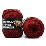 【Hohe Qualität】: Der Wollfaden besteht aus sorgfältig ausgewählter Yakwolle und ist warm, weich, bequem und ohne Stimulation hautfreundlich. Yakwolle 25%, Wolle 50% und mercerisierter Samt 25%. Mitteldicker Faden, dreilagiges Zusammenführen, handgefertigte Nadel Nr. 9.